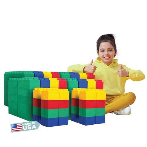 Big Blocks for Kids Ages 4-8 — Indoor & Outdoor Blocks for Kids Games — Large Building Blocks (192 pc) Jumbo Set