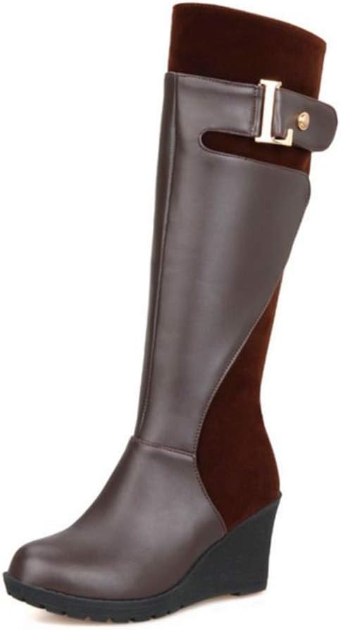 CUTEHEELS Women Knee High Wedge Boots