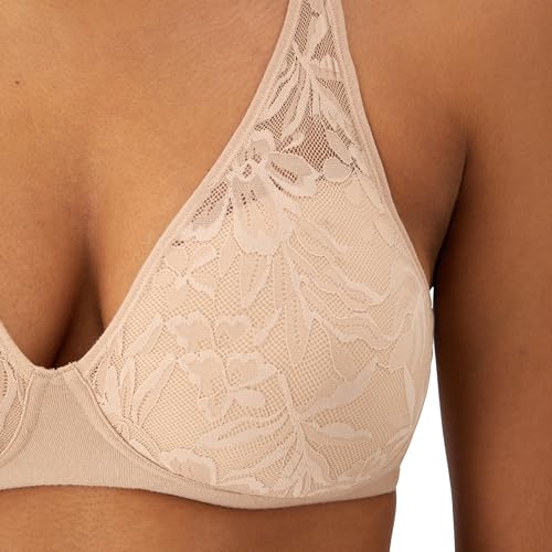 Bali Women's Breathe Modal T-Shirt Bra, Breathable Wireless Bra, Full-Coverage Convertible Bra Almond