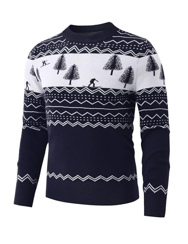 TURETRENDY Vintage Sweater for Men Ugly Christmas Sweater Mens Pullovers Sweater
