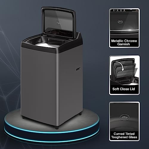 Image of Godrej 7.5 Kg 5 Star Inbuilt heater with Steam Wash & Germ Shield Technology Fully-Automatic Top Loading Washing Machine (2023 Model, WTEON VLVT 75 5.0 FDTS MTBK, Metallic Black)