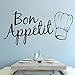 Retro Bon Appetit Etiqueta de la pared Vinilo autoadhesivo Impermeable Arte de la pared Calcomanía Fiesta en el hogar Decoración Papel tapiz mural A5 rosa 58x124cm