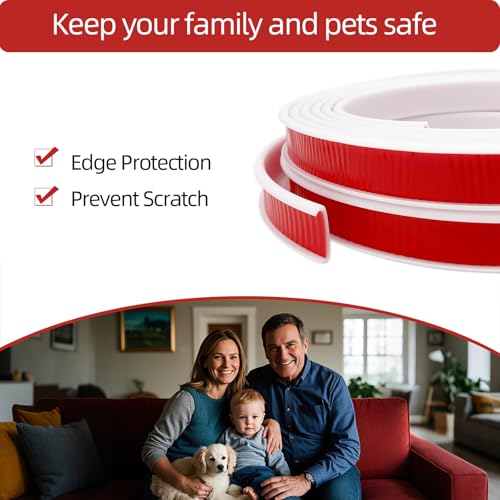 Image of U-Shape Plywood Edge Banding - 3 /4 inch Edge Protector, Self-Adhesive Trim for Veneer, Furniture, Countertop, Table, Sheet Metal - White, 20Ft