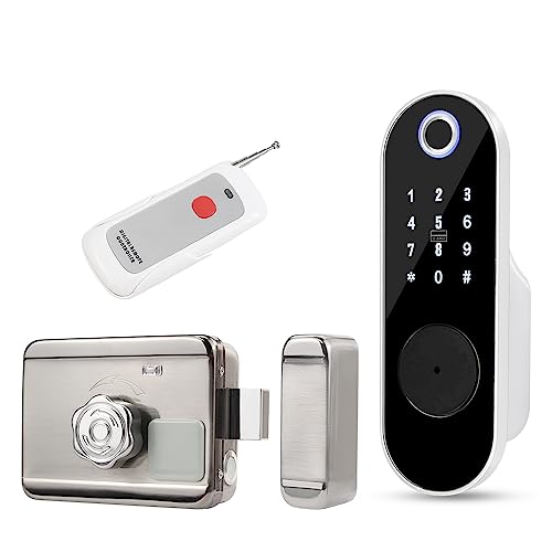 FTes RFKits Cerradura de Puerta con Huellas Digitales,Cerradura de Entrada sin llave con Entrada de llave,Contraseña Anti espionaje,Cerradura antirrobo Inteligente