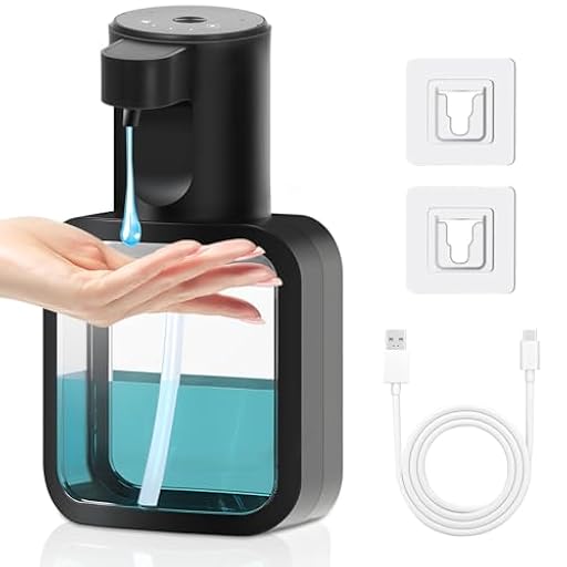 ZHHGOO Dispensador de Jabón Automático,500mL Gran Capacidad, Niveles Ajustables, Batería Recargable por USB, IPX5 Resistente al Agua para Baño, Cocina, Hotel y Zonas Públicas (Gel) | Ya disponible en tu tienda friki favorita! En mundofriki.es! ZHHGOO Dispensador de Jabón Automático,500mL Gran Capacidad, Niveles Ajustables, Batería Recargable por USB, IPX5 Resistente al Agua para Baño, Cocina, Hotel y Zonas Públicas (Gel) | Ya disponible en tu tienda friki favorita! En mundofriki.es!