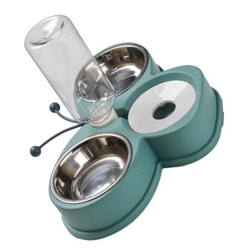 TOBBOMEY Dispensador de Agua y Comida para Mascotas con Botella Transparente Material Seguro y Diseño Desmontable Kit para Perros y Gatos Limpieza y Observación del Volumen