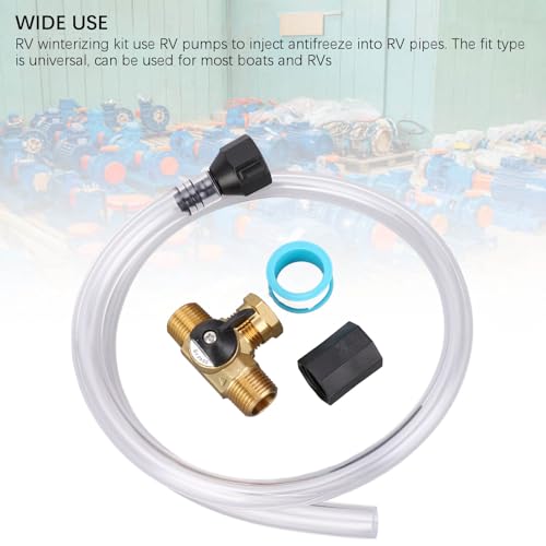 Image of RV Winterizing Kit with Pump Converter for RV Boat Antifreeze Plumbing System Winterization Kit for Filling Water Pipes Plumbing Systems