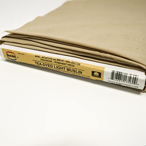 Premium Light Tea Dyed 100% Cotton Fabric - 44/45 Inches Wide, Cut by Yard for Crafts and Quilting