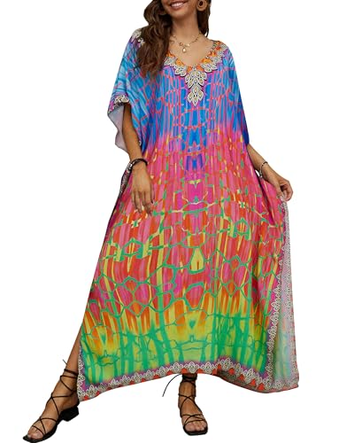 Bsubseach Kaftan Dresses for Women Plus Swimsuit Cover Up Caftan Loungewear Dress Resort Wear