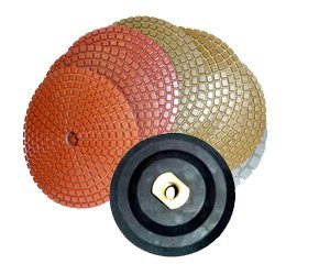 Toolocity 4fpmset 4-Inch Metal Bond Diamond Polishing Pads for Concrete/Granite with Back Holder