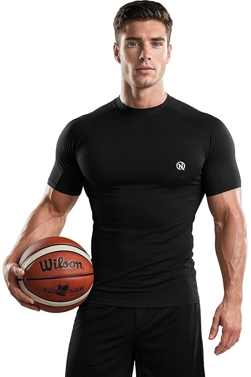 Image of NEVER QUIT Men's Compression T-Shirt | Polyester Blend | Half Sleeve Athletic Sports Tight | Crew Neck Slim Fit Gym & Workout Wear (Pack of 1 / Pack of 2)