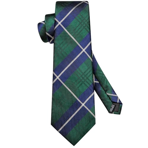 Image of Hi-Tie Men 63inches Tie Set Extra Long Necktie Paisley Tie Pocket Suqare Cufflinks Big and Tall Men Tie
