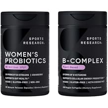 Sports Research Her Health Power - Womens Probiotics with Prebiotics, 65 Billion CFU Spectrum of B Vitamins with Methylated B12 & Folate
