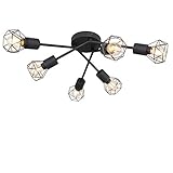 Fassungen: 6x E14 RETRO Decken Lampe schwarz Wohn Zimmer Beleuchtung Käfig Spot Strahler Leuchte Globo 54802S-6