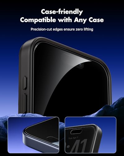 Image of UNBREAKcable Tempered Glass Privacy Screen Compatible with iPhone 17 Pro (6.3 Inch) Privacy Screen with Anti Spy, Scratch-Resistant, Anti-Fingerprint and Bubble-Free - Pack of 2