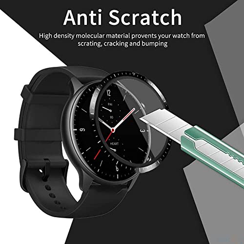 Soliocial 3Pack Soft Fibre Glass For Amazfit Gtr Mini Screen Protector 3D Curved Edge Smart Watch Protective Film [Full Coverage] [Hd Clear] [Anti-Scratch] [Ultra-Thin] [Case Friendly] #TOP2