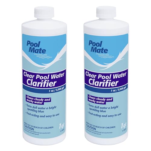 Pool Mate 1-Quart 2-Pack Premium Clear Pool Water Clarifier, Made in USA