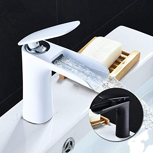 Robinet de lavabo anti-éclaboussures jet cascade en laiton noir durable
