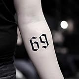Tatouage Temporaire Numéro 69 (2 Pièces) - www.ohmytat.com