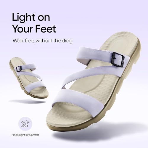 Image of Frido Cloud Comfort Orthopaedic Sandals for Women | Arch Support & Heel Cushion | Anti-Slip Sole, Adjustable Buckle | Lightweight Soft PU Footbed | Available in Open Toe & Toe Separator Style