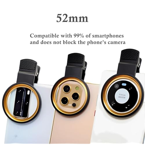 Image of Portable Universal 52mm Thread Clip for Cell Phone Camera Assistant Lens and Effects Filters, for iPhone, Samsung and Other Camera Phone Lens Installation 52mm ND, CPL, UV and Other Filters.