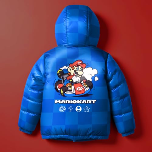 Image of Nintendo Super Mario Bros Winter Jacket for Boys Mario Kart Graphic Print Boys Puffer Winter Coat for Big and Little Kids
