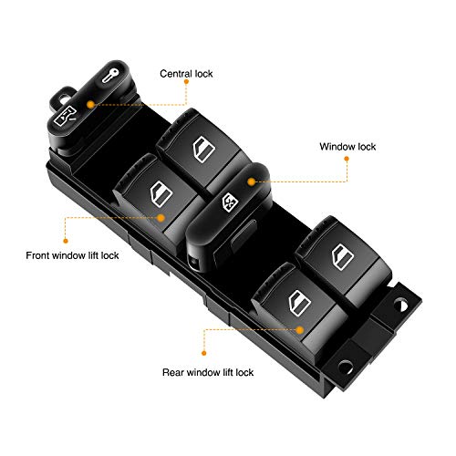 Gooacc Car Power Window Panel Master Console Control Switch For 1998-2005 Vw Golf Jetta Passat #TOP1