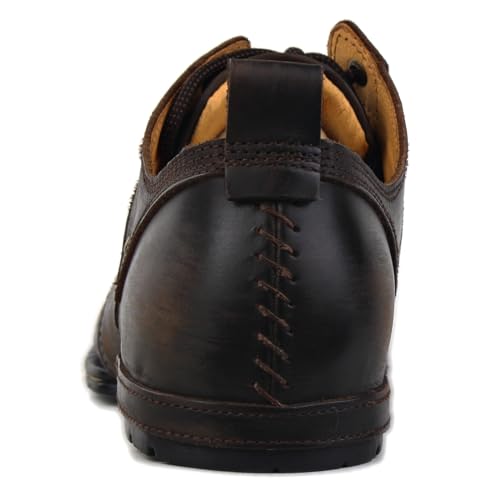 Image of Men's Retro Brushed Black Chukka Boots Lace-up Motorcycle Casual Leather Dress Ankle Boot for Men Fashion 6015-1-E-R