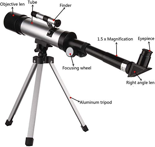 Telescopio Refractor 360x50mm con Trípode miniatura 4