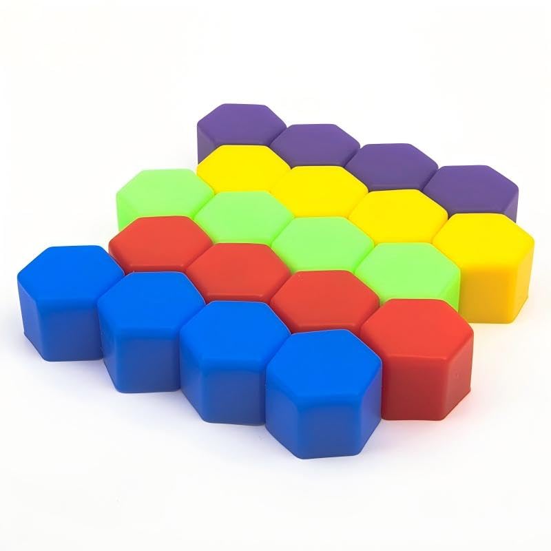 Silicone Protective Caps for Car Tire Screws, Colorful Wheel Lug Nut Covers, Multicolor (21mm)