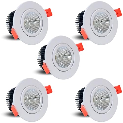 Image of D'Mak Moveble LED COB Light | Recessed LED Ceiling Light for Indoor Lighting | Warm White Color | Aluminium Body (5, 3 Watt)