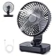 Mapille Mini Tischventilator Leiser, 120°Oszillation, 4 Geschwindigkeiten, USB Ventilator mit Akku 4000mAh, Tragbar Klein Ventilator, für den Schreibtisch, Zuhause und Büro (Schwarz)