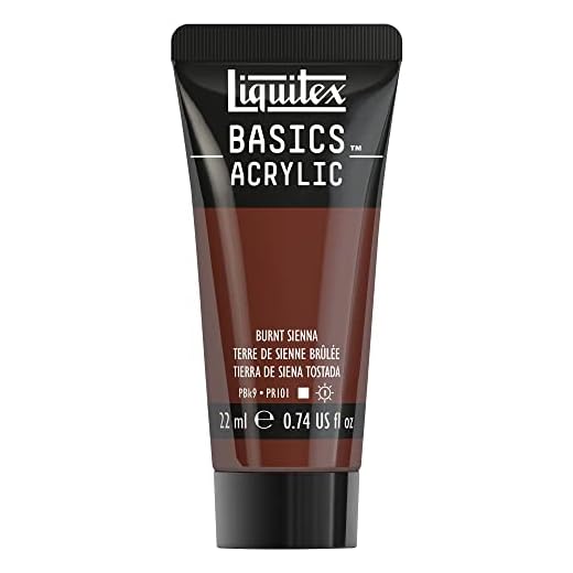 Liquitex Basics - Pintura Acrílica, Para Bellas Artes y Manualidades, Resistentes a la Luz, Viscosidad Media, Acabado Satinado, Tubo de 22 ml - Tierra De Siena Tostada