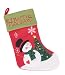 Snowman with Christmas Tree Happy Holidays Felt Christmas Stocking - 16"
