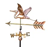 East Coast Weathervanes and Cupolas Garden Deluxe Blue Heron Weathervane With Arrow Polished Copper