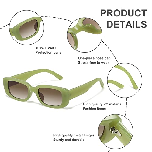 Image of JASPIN Rectangle Sunglasses for Women Men Trendy Y2k Retro 90s Sun Glasses UV Protection Cool Square Frame