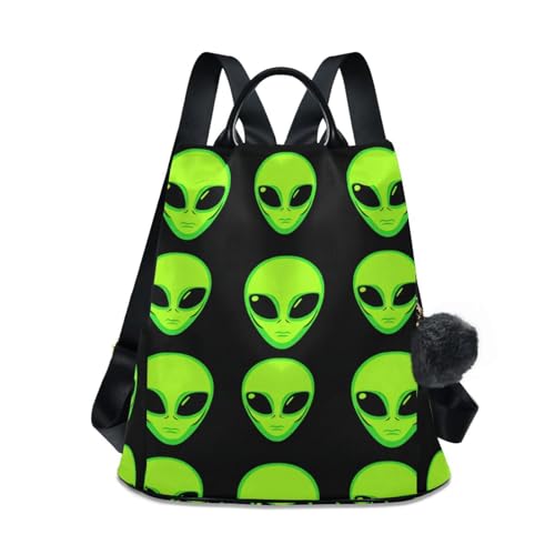Sac à dos antivol noir Green Aliens : protégez vos affaires avec style et pompon