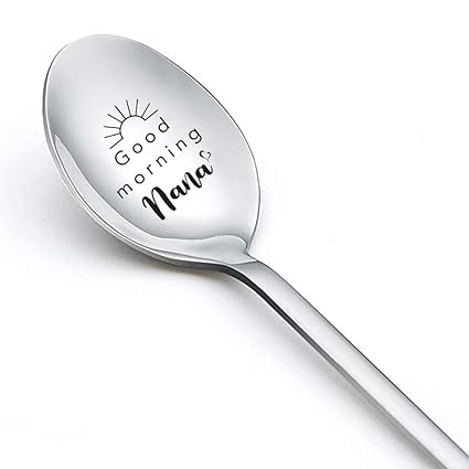 Gifts for Nana from Granddaughter Grandson Good Morning Nana Spoon for Nana Tea Coffee Lovers Gifts Spoons for Nana Grandma Christmas birthday Gift for Nana Grandmother