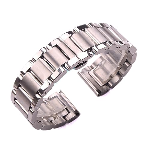 Bracelet montre acier inoxydable 24mm argent solide pour homme et femme