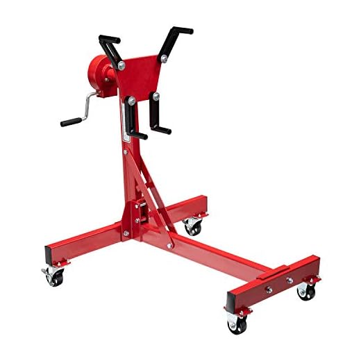 Sunex 8300GB, Foldable Engine Stand, ½ Ton Capacity, Self-Locking Worm Drive Gearbox, Foldable, Adjustable, Caster Wheels, Four Wheel Base