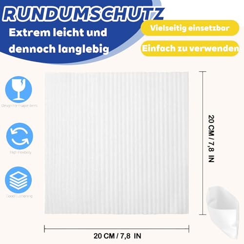 Verpackungsmaterial 100 Stück, Luftpolsterfolie Umzugsmaterial, 20 x 20 cm Schaumstoffbeutel, Können Gläser Schützen, Geschirr, Weinflaschen, Luftpolsterfolie, Transportieren, Umzug