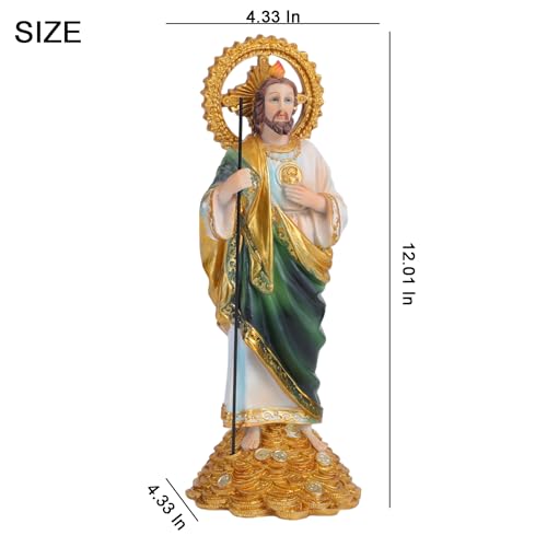 Estatua de San Judas Tadeo de 12 pulgadas pintada a mano miniatura 2