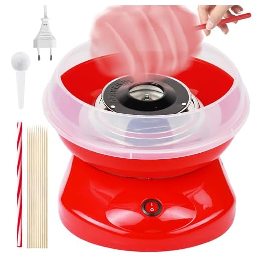 Maquina De Algodon De Azucar, Retro Cotton Candy Machine, Maquina Algodon Azucar, Juego De Máquina De Algodón De Azúcar Con Cuchara Dosificadora, Palitos Ara Caramelos, Diez Palos (27 cm)
