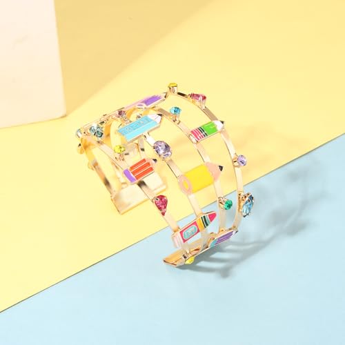 Teacher Appreciation Gifts for Women, Teacher Gifts Bracelets, Pencil Cuff Bracelet Bangles Back To School Jewelry Accessory3