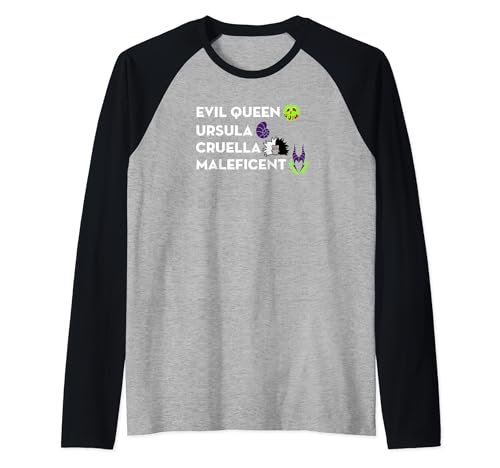 T-shirt Disney Villains Raglan Baseball Tee Manches Trois Quarts