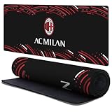 Head Case Designs Officially Licensed AC Milan Curved Crest Logo 37.4 x 15.75 x 0.16 inches (900 x 400 mm) - XL Gaming Office Desk PC Keyboard Mouse Mat Pad