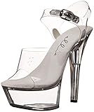 Ellie Shoes Women's 601-Brook Dancer Platform Sandals - Stiletto Heel, Clear, 14