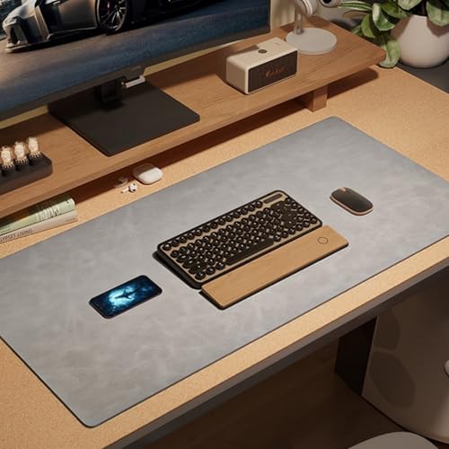 NuoNxuo デスクパッド 矩形 デスクシート PUレザー 光学式マウス対応 ゲーミングマウスパッド カラー10 長さ60-140cm 幅30-60cm 滑り止め 耐久性が良い 快適操作性 ノートパソコンマット 家庭 ゲーム オフィス用(J,50X100