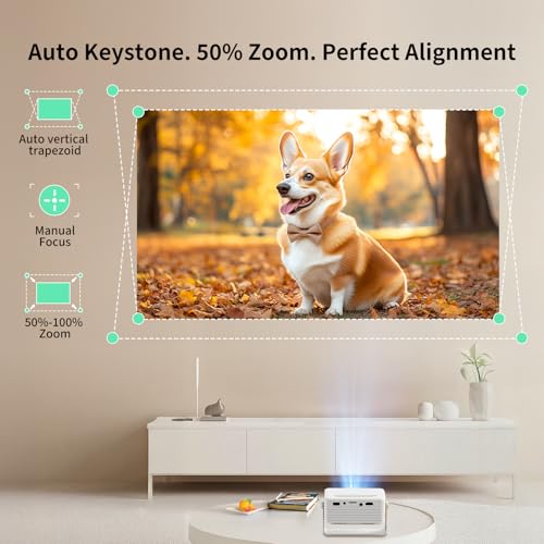 YOTON Mini Projecteur, Videoprojecteur 1080P Full HD Supportée, 200 ANSI, Zoom 50%, 2025 Upgraded Retroprojecteur Portable Compatible avec HDMI USB iOS Android Firestick PS5 – Image 6