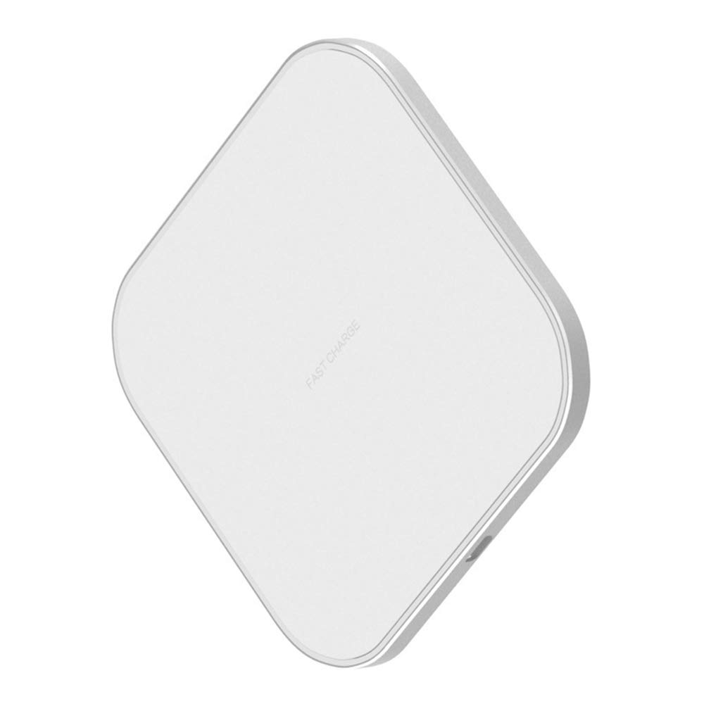 WangLx EleUltra Slim Wireless Charger Qi-Certified Fast Charge Wireless Charging Pad Compatible iPhone XS/XR/XS Max,Galaxy S9 and All Qi-Enabled Devices with Wireless Charging Function, White+Silver